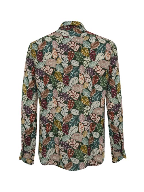 Camicia in lino con stampa foglie Xacus | 81512 722ML002